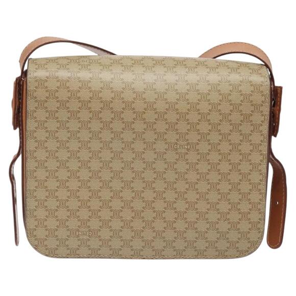 CELINE Macadam Canvas Shoulder Bag Pvc Beige - Picture 3 of 13